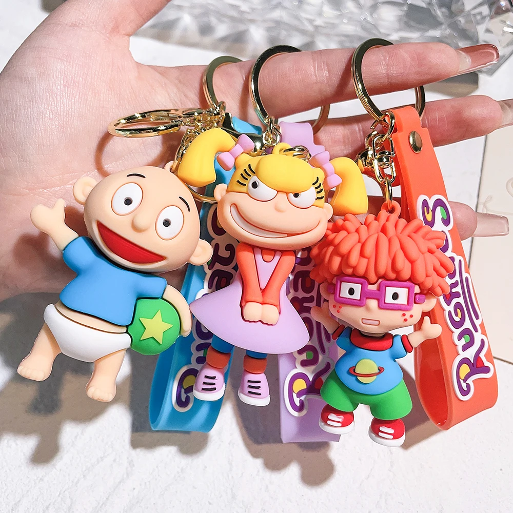 

Cartoon Anime Kawaii Rugrats in Paris Pendant Keychain Car Key Chain Keyrings Phone Bag Ornament Fashion Jewelry Gifts