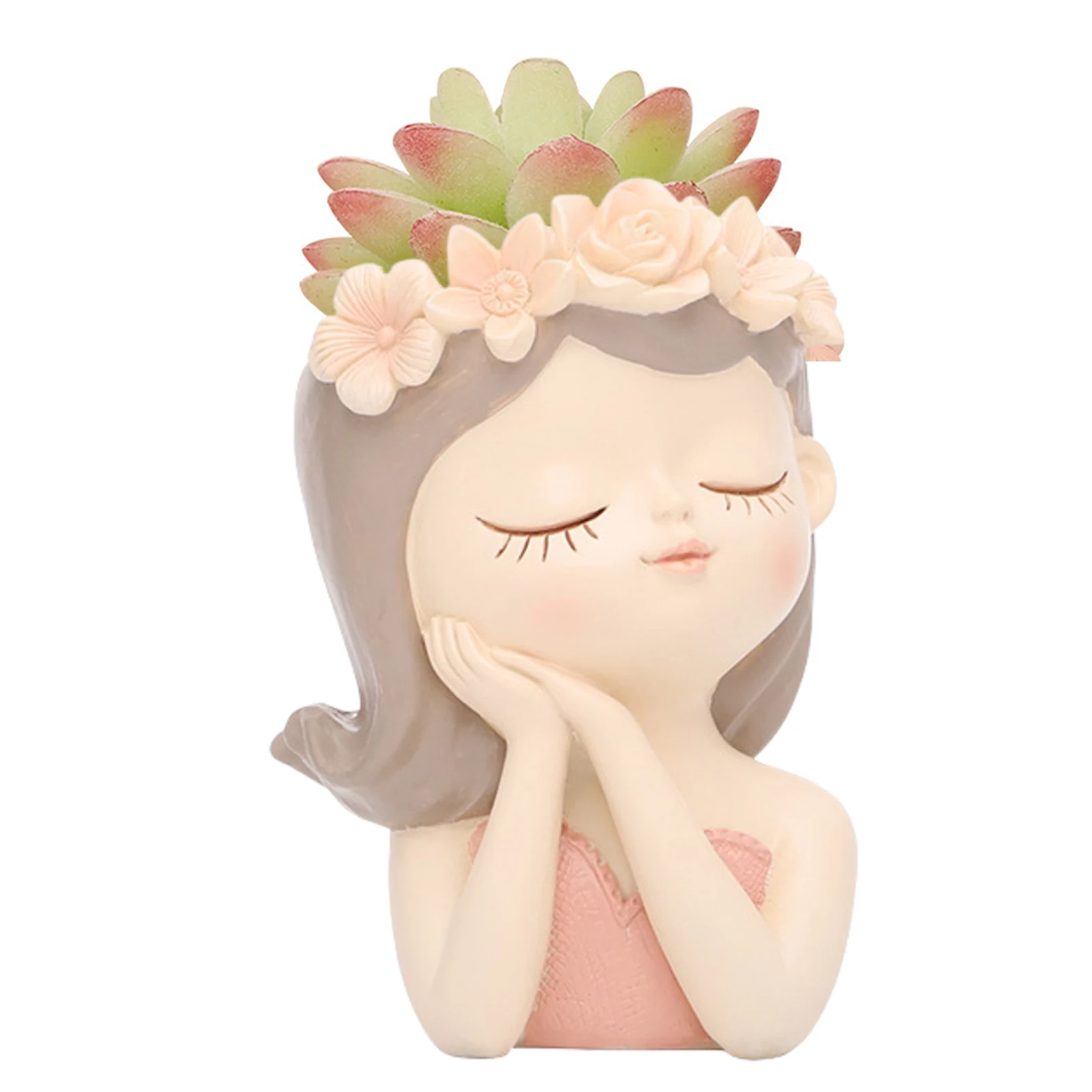 DAZZTIME Pot De Fleurs Visage Souriant En Résine – Mignon Pot Succulentes Avec Trou De Drainage, Design Couple Lisant Sur Banc