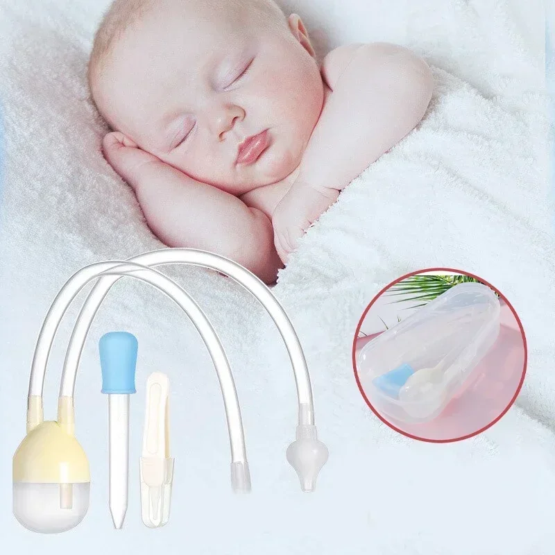 Safety Nose Cleaner Newborn Baby 3pcs/box Kids Vacuum Suction Nasal Aspirator Set Infants Medicine Dropper Accessories Baby Care