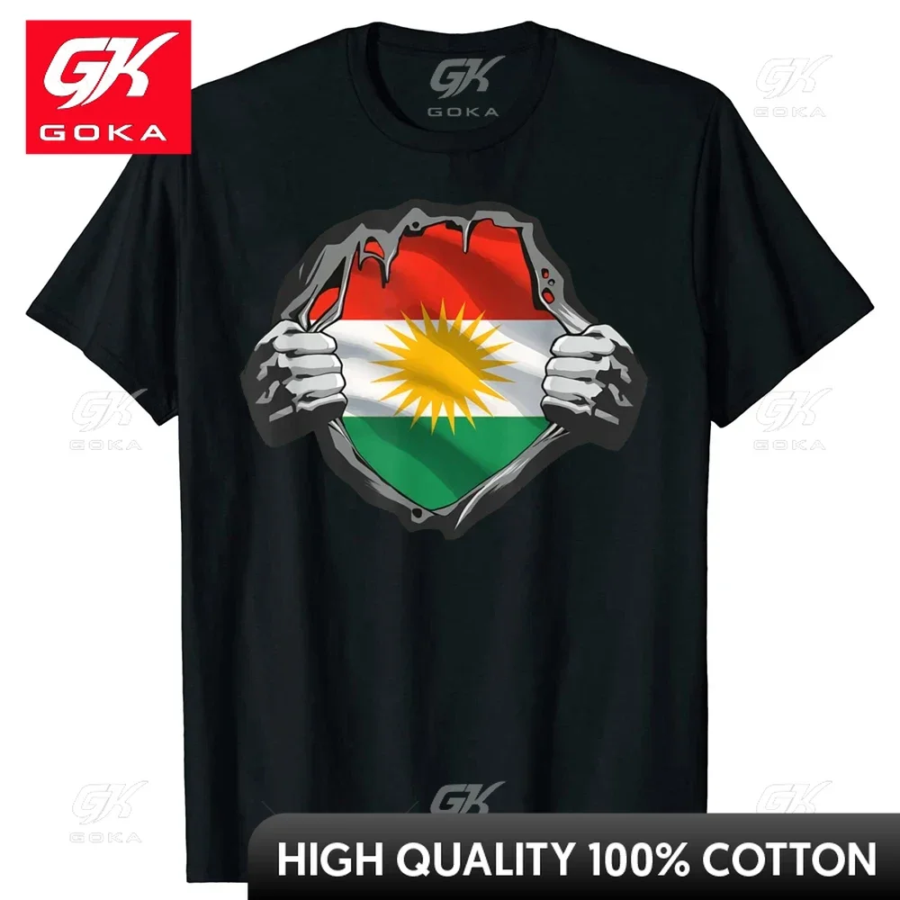 thumbnail image 1 of Regalos de cumpleaños, camisetas con la bandera de Kurdistán, ropa urbana con gráficos, hip hop, camiseta de manga corta, ropa para hombre y mujer., 1 of 6
