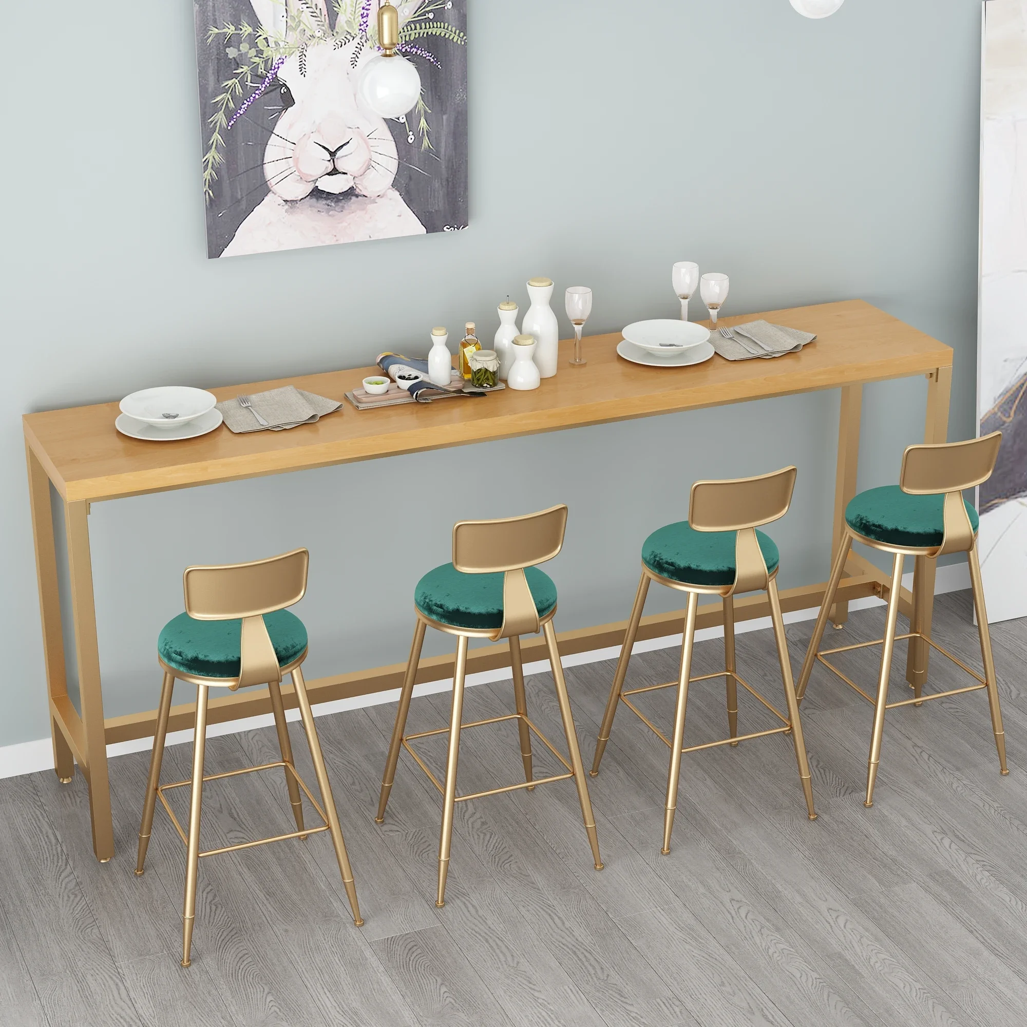Hot Selling Modern Luxury Coffee Shop High Stool Bar Chair Bar Table And Chair Combination