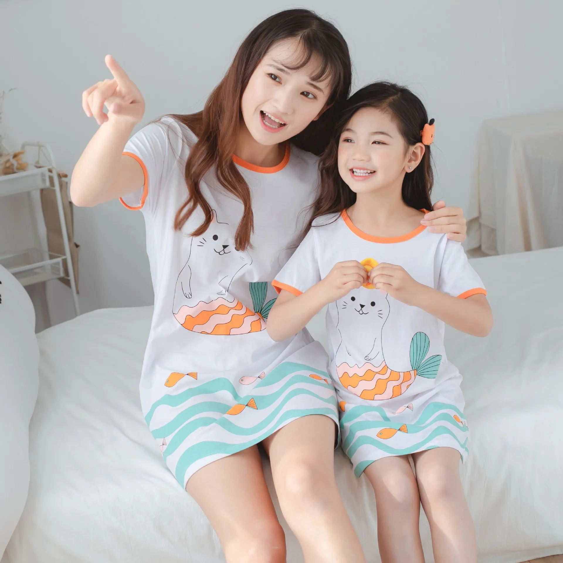 Summer Children s Nightgown Baby Girls Clothes Cotton Kids Sleepwear Flamingo Nightdress Princess Home Wear Sleep