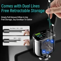 Ultra Fast Charging Five in One USB Car Phone Charger with Intelligent Digital Display and Dual PD Ports for Voltage Display - Image 2