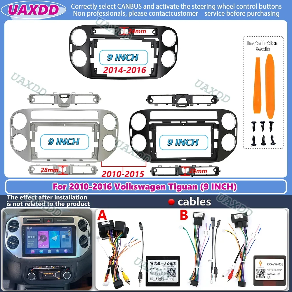 Autoradio 9 2 din fascia audio DVD GPS MP5 pannello telaio