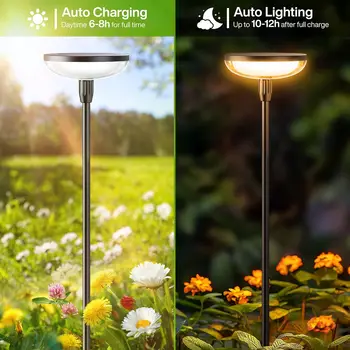 6Pack Solar Garden/Path Lights, 40Lumens, 14Hrs, 31" Tall, Auto On/Off for Yard/Patio/Path/Lawn 2
