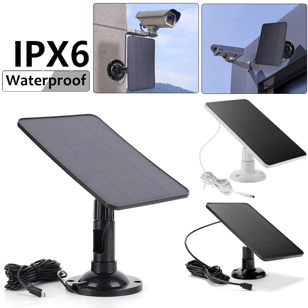 Caricabatterie Per Celle Solari Da 20W 5V Pannello Solare Da Esterno Micro Usb + Pannelli Solari Di Tipo C Caricatore Solare Impermeabile Per Telecame