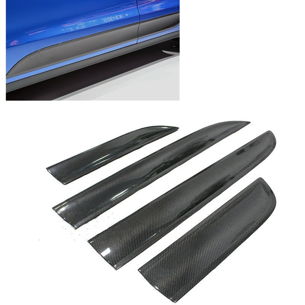 Per Porsche Macan 2014-2023 Modanatura Laterale Della Porta Trim Guard Plate Cover Styling Strip Paraurti Seal Bar Splitter In Vera Fibra Di Carbonio