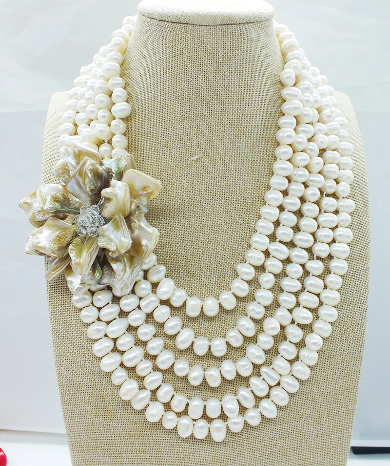 

classic pearl shell flower necklace (manual design quantity very few)