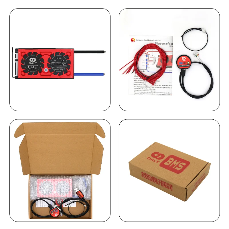 Daly NTC 리튬 이온 LiFePO4 BMS, 32650 18650 배터리 PCB PCM 밸런스 보드용, 12V, 24V, 36V, 48V, 15A, 20A, 30A, 40A, 60A, 80A, 100A,