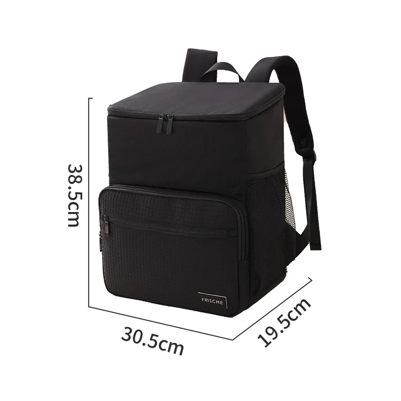 1pc Insulated Backpack Cooler Large Capacity Oxford Cloth Backpack Outdoor Travel Beer Bag Waterproof PEVA Lined Ice Bag 4