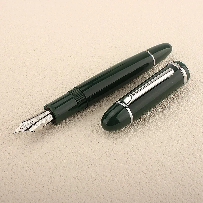 JinHao X159 Fountain Pens Metal Gold Clip EF 0.38mm F 0.5mm Nibs Acrylic School Office Supply Business Writing Pen Green 2