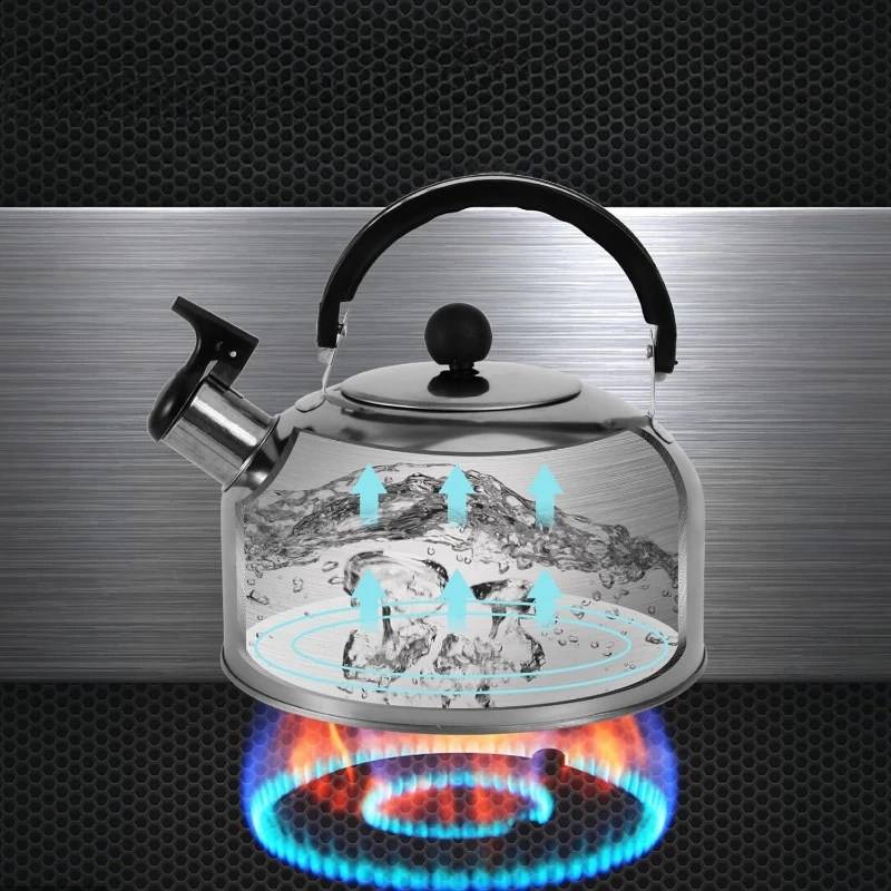 Stainless Steel Kettle Ergonomic Handle Tea Kettle Travel Stove Gas Whistle Tea for Home Office Restaurant whistling teapot