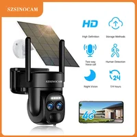 Caméra solaire WiFi SZSINOCAM pour extérieur, batterie intégrée, double objectif, caméra de sécurité 2K, panneau solaire, surveillance vidéo sans fil 1
