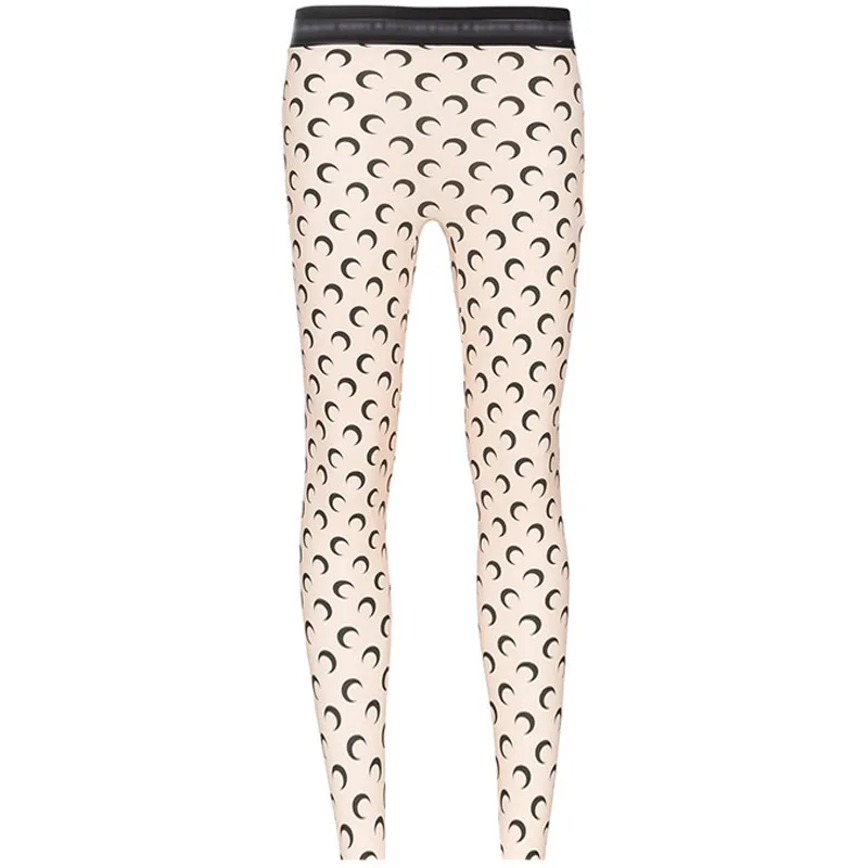 Spring Summer Y2k Retro Design Sense Women's Clothing Moon Printed Women's Pants Slimming Elastic Jumpsuit Leggings