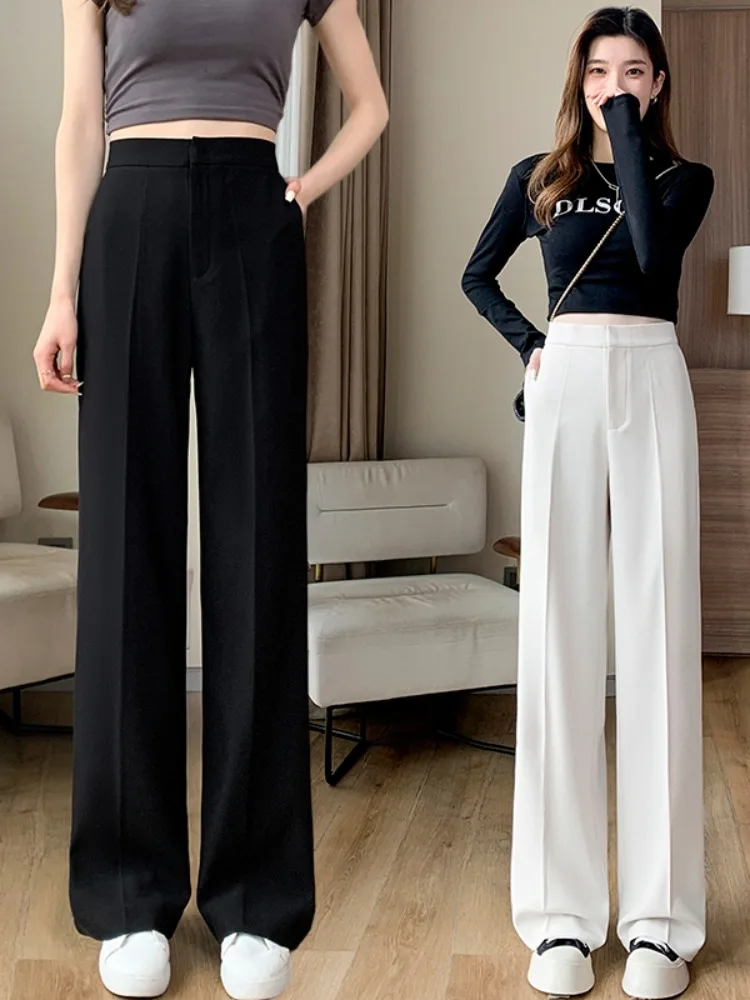 Wide Leg Suit Pants High-end Floor Mop Pants 2024 New Small Stature Slimming Effect Popular For Women In Professional
