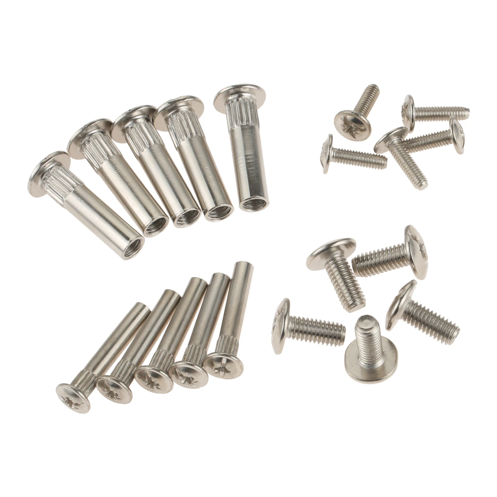 10Pcs Cabinet Wardrobe Butt Screws Snap Splint Nut Cross Tap Stud 5/8mm for Kitchen Furniture Cabinet Assembly Connectors Rivet