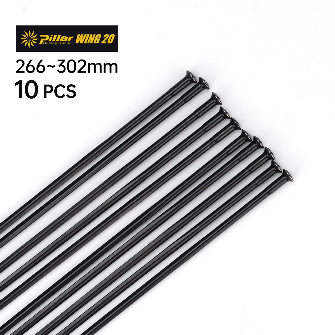 10Pcs Wing20 Spoke Straight Pull 266mm-302mm Without Spoke Nipple