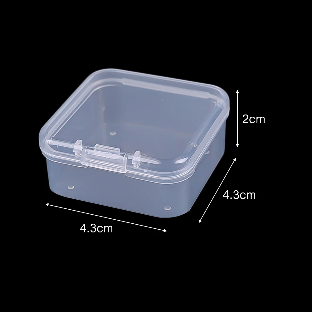 2 Sizes Clear Small Containers Plastic Square Bead Storage Box for Beads  Jewelry Crafts Board Game Pieces Organization Wholesale