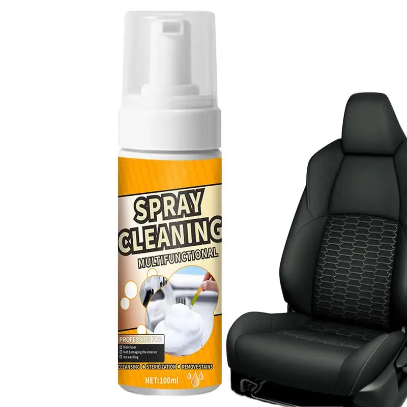 

Car Interior Stain Remover 100ml Universal Car Foam Cleaning Spray Rinse Free Foam Spray With UV Protection For Car Maintenance
