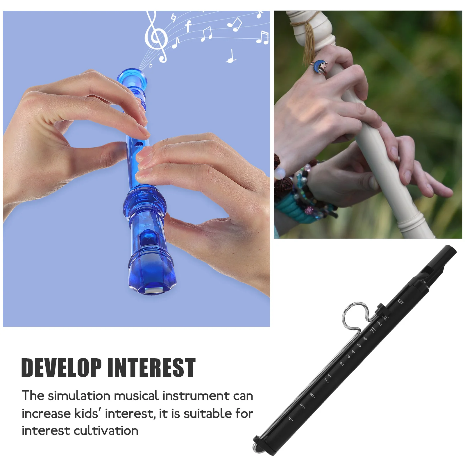 Black Slide Whistle Adjustable Tone Key Aluminum Alloy Abs Short Flute Kids Toys Musical Instruments Mouth Whistle
