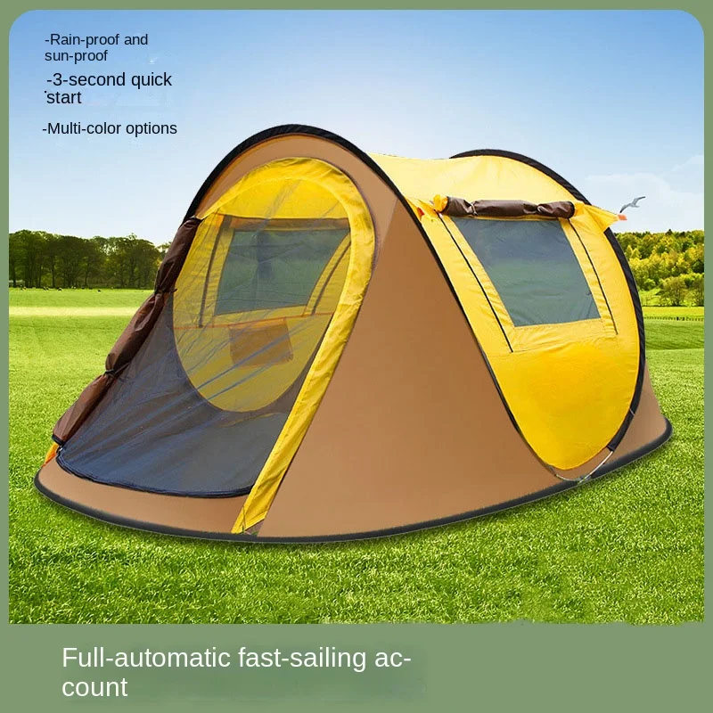Outdoor Camping Tent 3-4 People Fully Automatic Speed Opening Ultra Lightweight Portable Rainproof Beach Tent