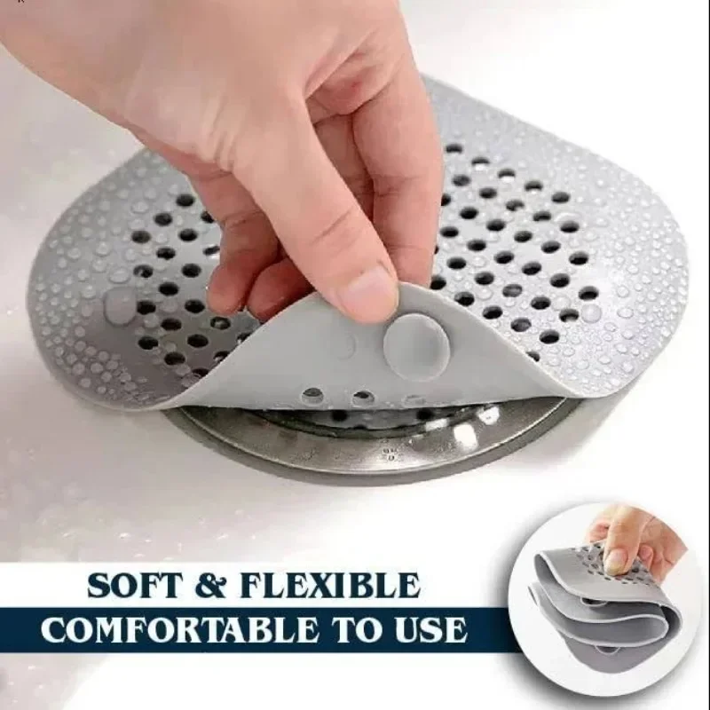 1 Stück Silikon-Abflussfilter für Badezimmer, Badewanne, Haarfänger, geeignet für Küche und Duschraum – Detail 7