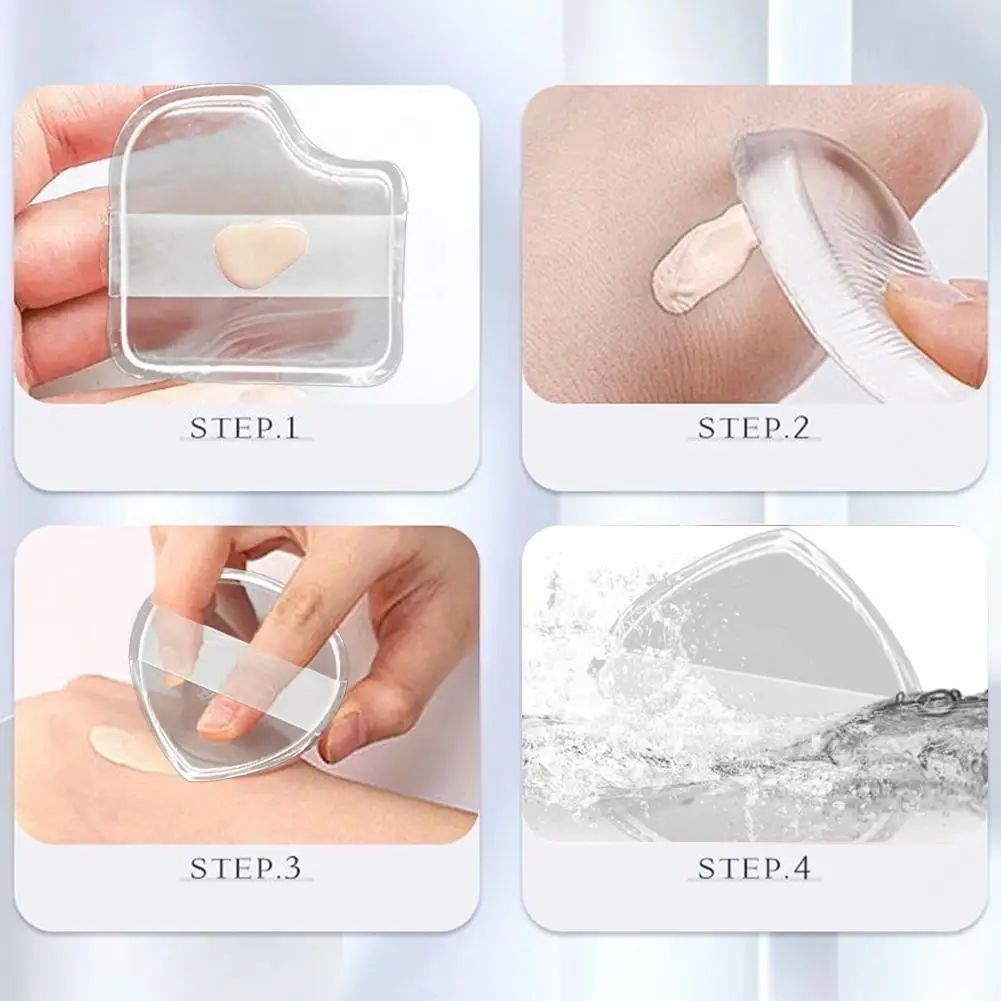 1/2/5Pcs 실리콘 메이크업 스펀지, 수성 크리스탈 젤리 BB 쿠션 퍼프, 투명 메이크업 파운데이션 스펀지, 비흡수성