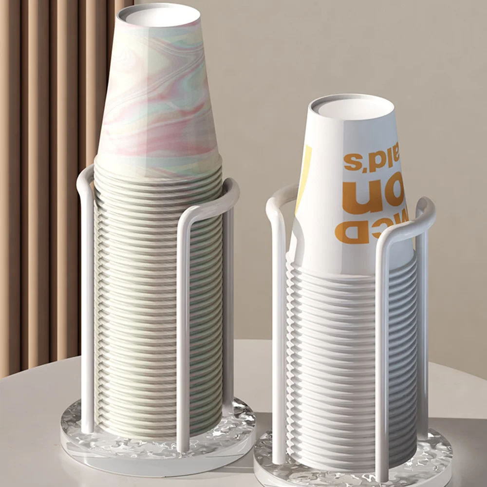 Disposable Cup Storage Holder Water Tea Cups Dispenser Rack Shelf With Longer Stick Mug Display Stand Home Organizer