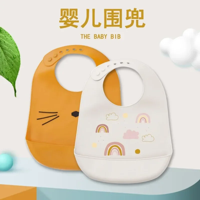 

Children's Silicone Bib Baby Eating Saliva Pocket Three-dimensional Baby Bib Waterproof Rice Pocket Maternal And Child Supplies