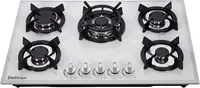 30 Inch Gas Cooktop DTW5701 White Tempered Glass Stovetop 5 Gas Burners LPG/NG Convertible Gas Stove Thermocouple Protection 1