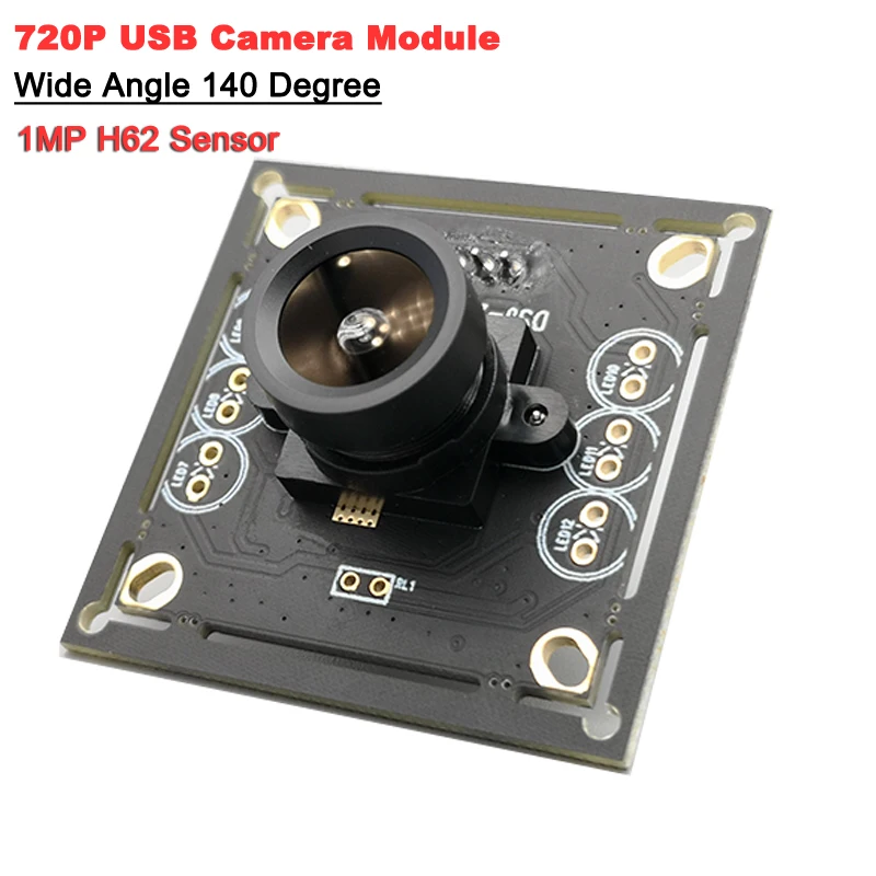 USB Camera Module 1MP 720P CMOS Sensor H62 Wide Angle 140 Degree 1280x720 30fps USB2.0 High Speed For Industrial Camera Video