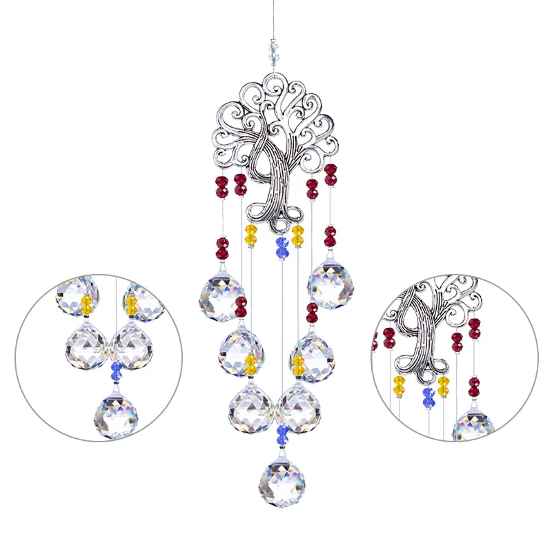 Hanging Crystal Lighting Ball Pendant DIY Tree Of Life Sun Catcher Prism sun catcher crystal pendant sun catchers for Outdoor Home