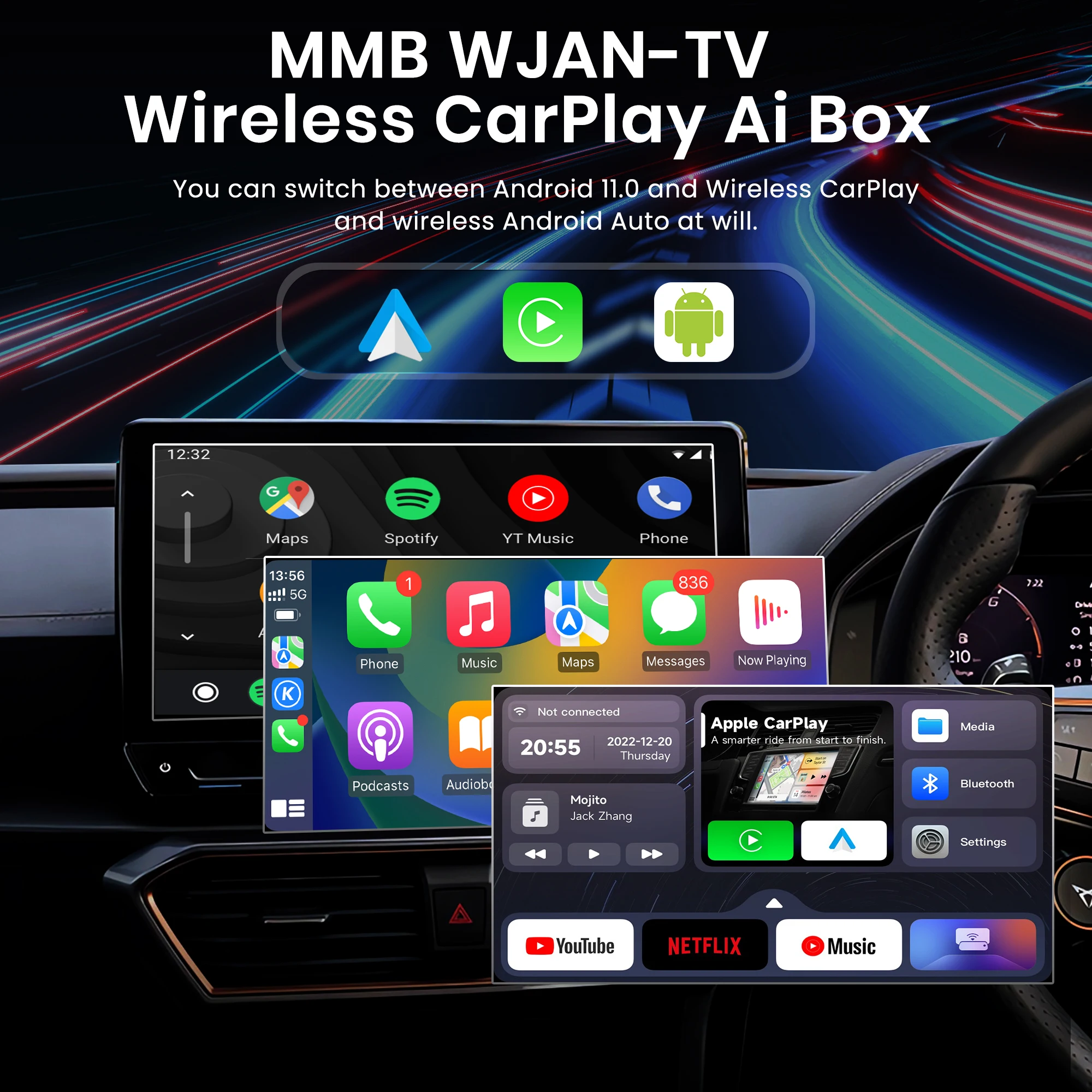 MMB ī÷ Ai TV ڽ, ȵ̵ 11,  ī÷, ø, Ʃ, ȵ̵ ڽ, ڵ Ƽ̵  ÷̾, Ÿ 4G + 16G HDMI