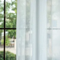 1PC Chenier Herringbone Pattern Cream Wind Bedroom Shading and Insulation Thick Window Screen Curtains for Living Room 2