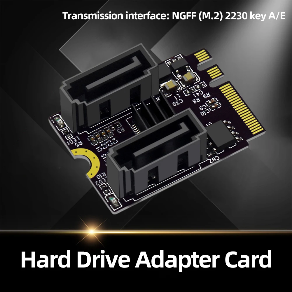 M2 to SATA 확장 카드 PCI-E3.0 키, A + E 와이파이, M.2 to SATA 하드 디스크 어댑터 카드, 드라이버 설치 없음, JMB582 칩