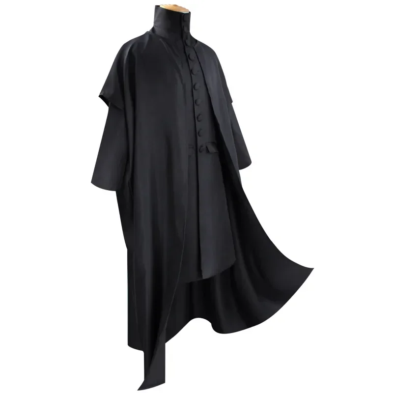 thumbnail image 1 of Disfraz de profesor Severus Snape para cosplay, capa negra escolar, camisas, trajes para adultos, túnica, varita mágica, uniformes para fiesta de carnaval, 1 of 5