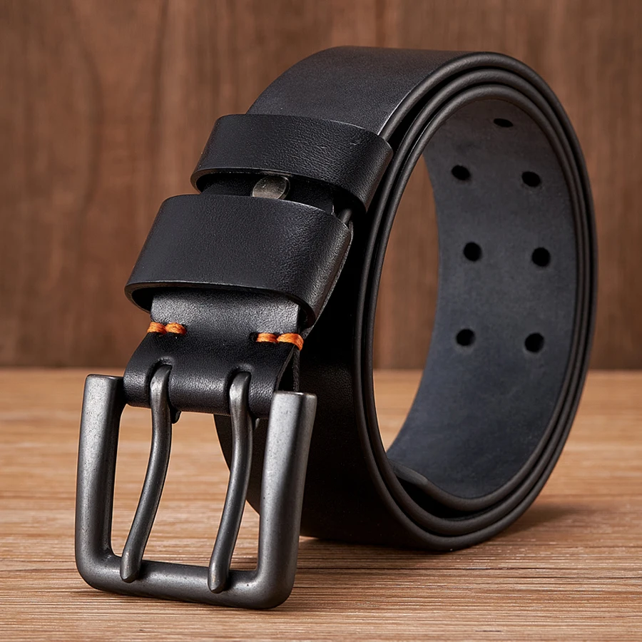 4,3 cm Dicke Hohe Qualität Rindsleder Echtes Leder Gürtel Für Männer