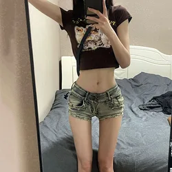 Low-rise Denim Hot Shorts Women's Summer 2023 New Slim Sexy Hip-wrapped Tight Jean Short Pants Female Pantalones Cortos Mujer