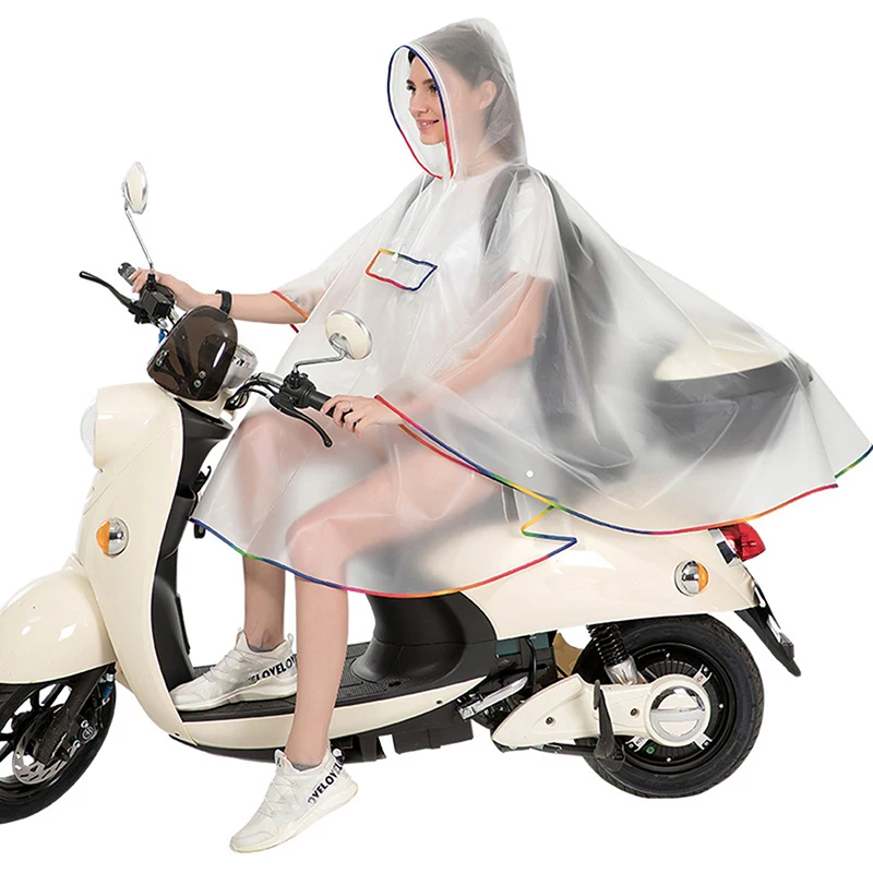 Raincoat Poncho Reusable Waterproof EVA Women Men Hooded Poncho For Outdoor Tourist Backpack Bicycle Riding Hiking