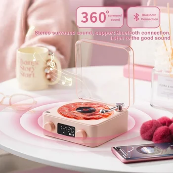 Retro Vinyl Bluetooth Turntable Speaker 1