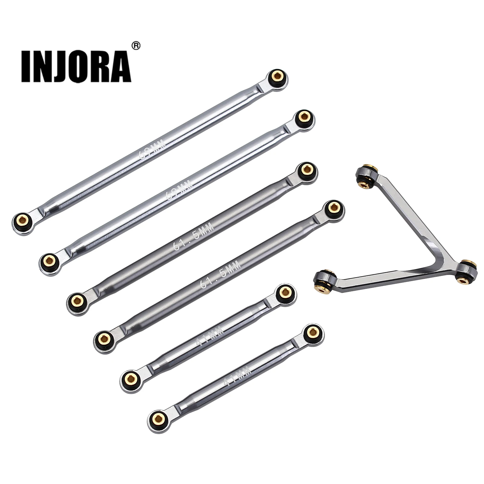 Injora Cnc Aluminum Chassis Links For 1/24 Rc Crawler Car Lwb 133.5mm