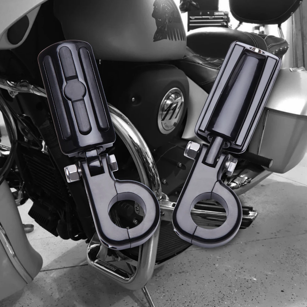 

Motorcycle Universal Highway Foot Pegs Rest 1-1/4" Crash Bar Pedal Foot For Harley Davidson Street Glide Special Dyna Custom