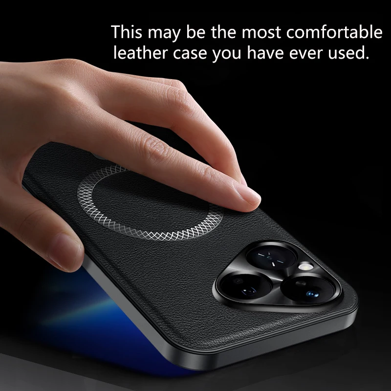 Leather Magnetic Phone Case with MagSafe Compatibility