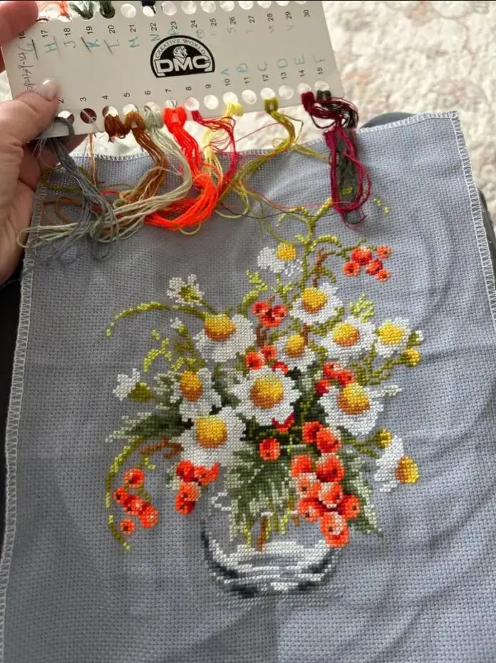 Cross Stitch Kits 18ct 14ct 11ct Silver Canvas Fabric Cotton Thread DIY Embroidery Home Wall Decoration