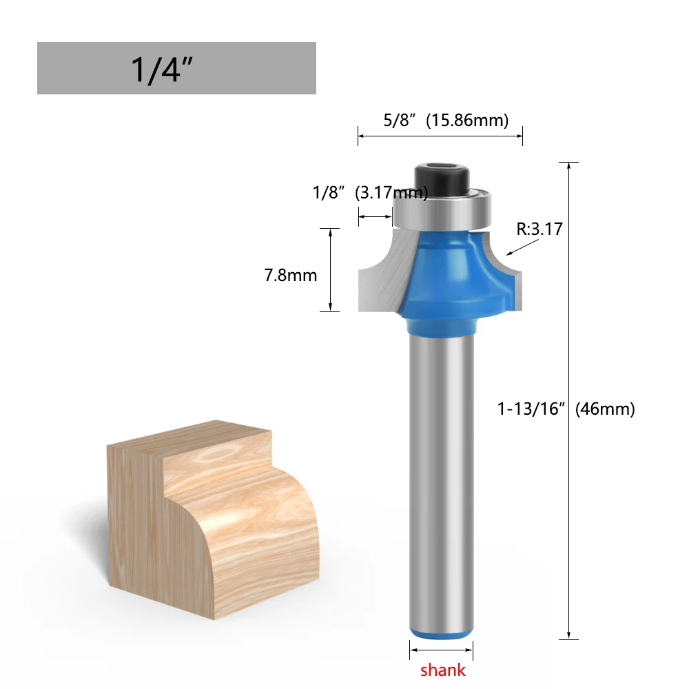 LAVIE 1pc 6mm 1/4 Schaft Kleine Ecke Runde Router Bit Für Holz Einfassung Holzbearbeitung Mühle Klassische Cutter bit Für Holz MC01035 – Detail 3