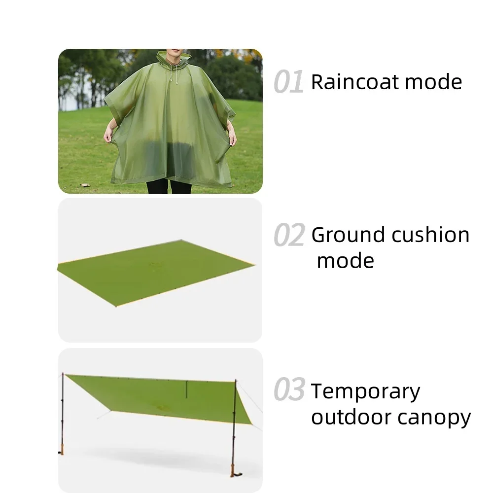 Reusable Rain Ponchos with Drawstring Hood for Adults Waterproof Thicken Rain Coat Outdoor Hiking Raincoat Travel Bicycle Poncho 6