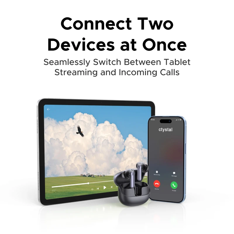 【2026 NEW】UGREEN EchoBuds Plus In-Ear Bluetooth Wireless Active Noise Cancelling Earphones 55dB Adaptive ANC, LDAC Headphones - Ảnh 5