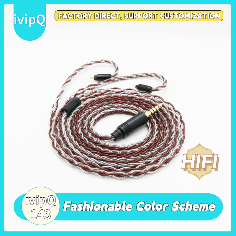 

ivipQ Multi Strand Frozen 7N OCC Liquid Nitrogen Single Crystal Silver Earphone Upgrade Cable MMCX 2Pin 0.78/IE900 HiFi IEM Wire