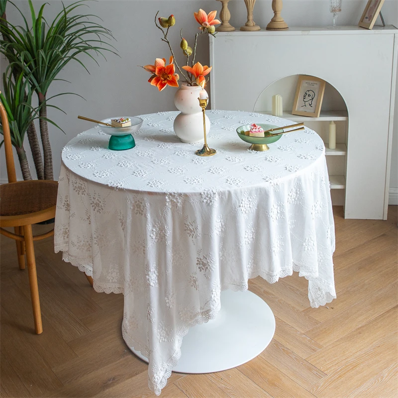 

Tablecloths For Dining Table White Lace Tablecloths For Wedding French Vintage Cover Cloth Birthday Table Cloth Home Decoration