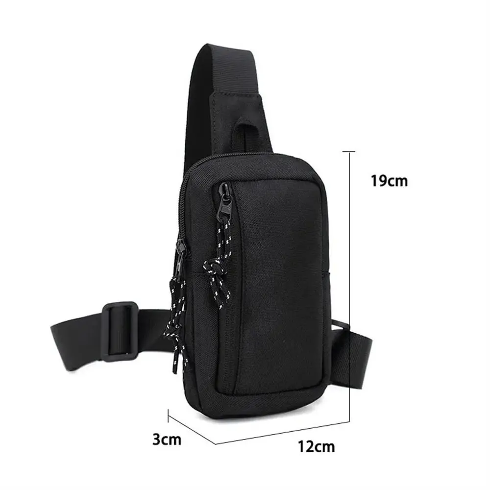 Men's Black Oxford Crossbody Travel Bag - Small Shoulder Chest Bag